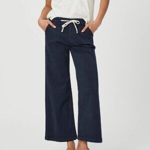 Paige | Carly Wide Leg Drawstring Detail Pants Vintage Navy Seascape | Size 33